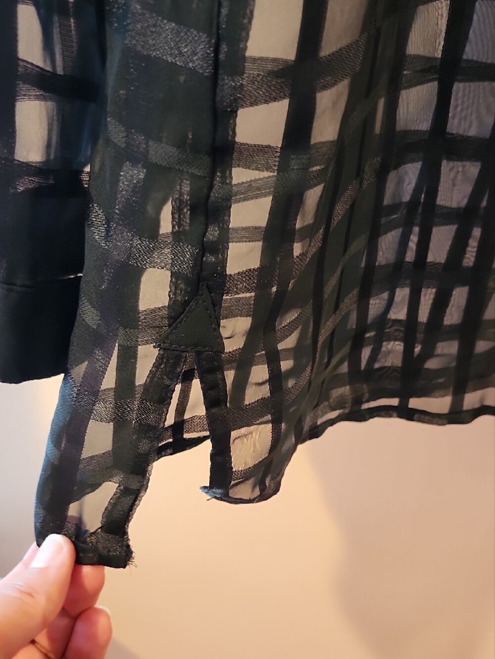 Quintessential Sheer Plaid Button-Up Blouse - Picture 3 of 8